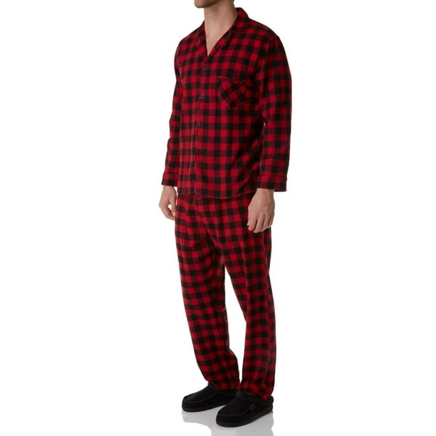 Hanes Men's 100% Cotton Flannel Plaid Pajama Top and Pant Set Hanes Men's 100% Cotton Flannel Plaid Pajama Top and Pant Set
